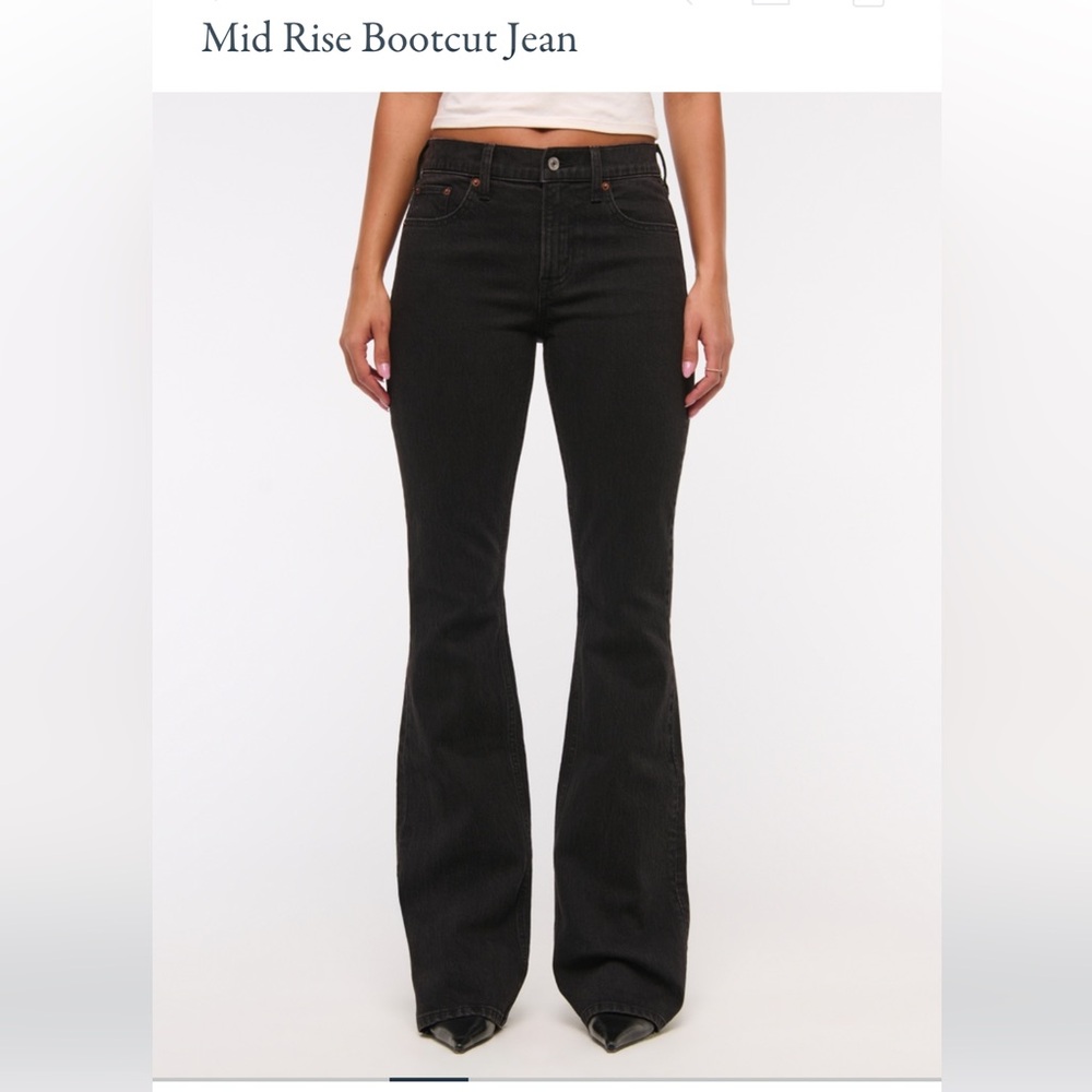 Abercrombie & Fitch Mid Rise Bootcut Jeans Black